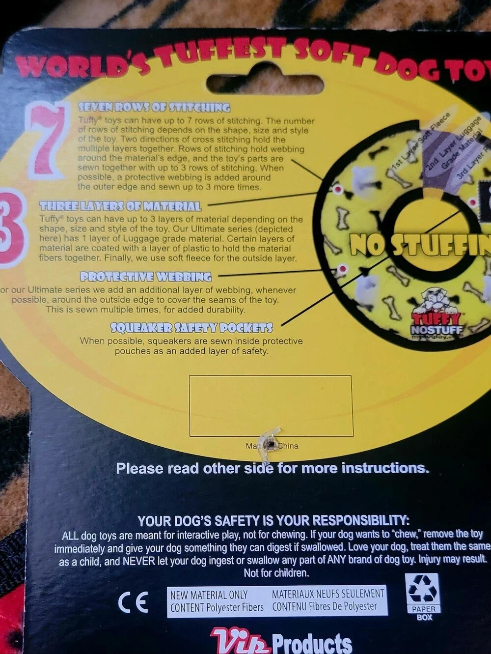 Tuffy Dog Toy Chew Ring  Tuff Scale 10  No Stuff Large Xlarge Red .. New!